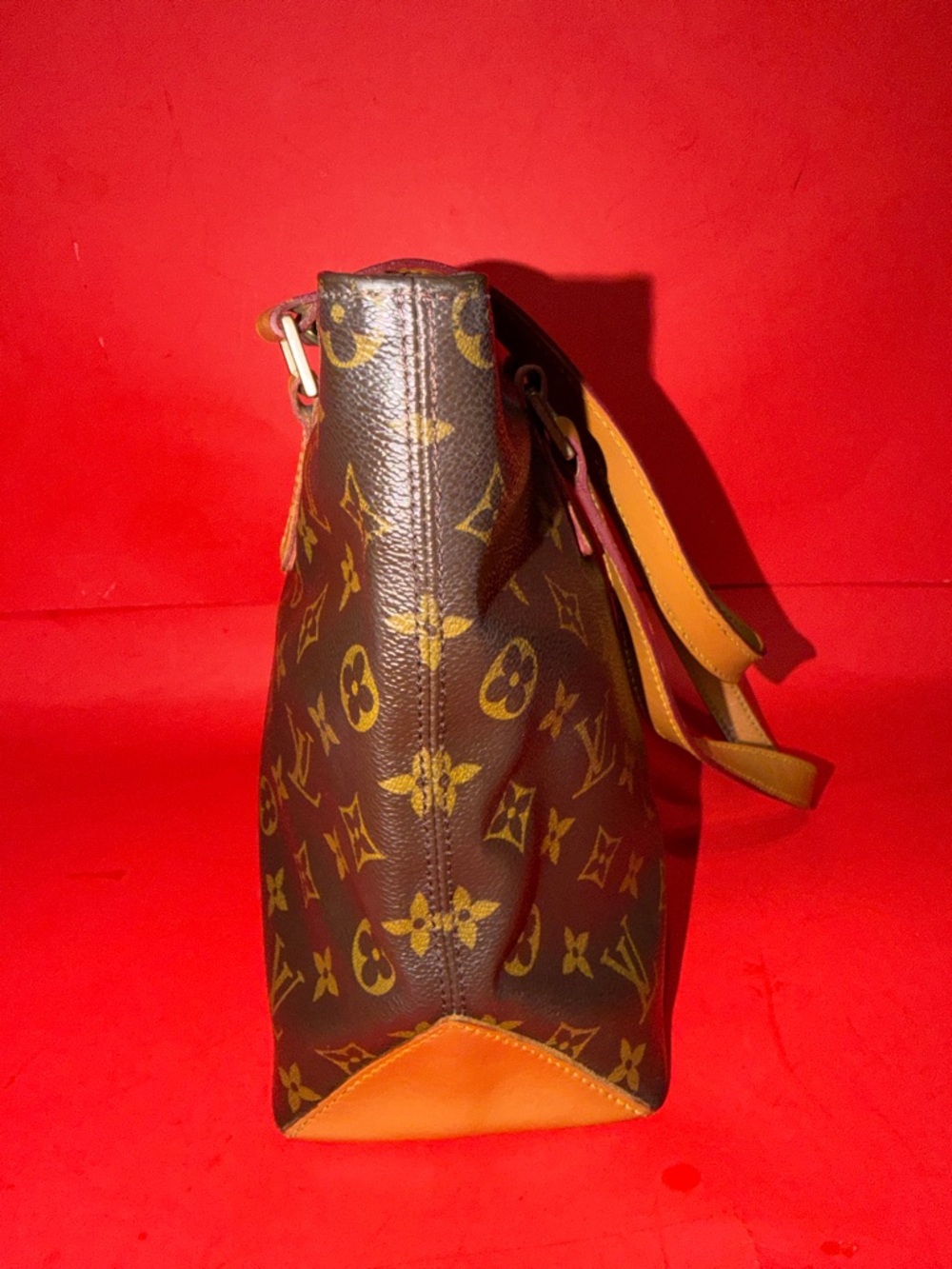 Louis Vuitton Monogram Canvas Tote in Brown with Tan Straps - Picture 2 of 11